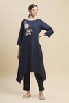 Buy_Linen Bloom_Blue Linen Tunic_Online_at_Aza_Fashions