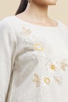 Linen Bloom_Beige 100% Linen Round Tunic For Women_at_Aza_Fashions
