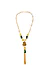 Buy_Shillpa Purii_Gold Plated And Green Necklace _at_Aza_Fashions