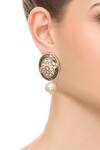 Shop_Shillpa Purii_Black And White Studded Earring _at_Aza_Fashions