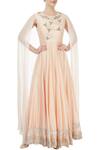Buy_J by Jannat_Beige Embellished Gown  _at_Aza_Fashions
