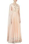 J by Jannat_Beige Embellished Gown  _Online_at_Aza_Fashions