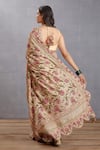 Shop_Torani_Beige Handwoven Chanderi Printed Chintz Motifs Kasturi Vanida Saree  _at_Aza_Fashions