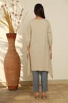 Shop_Linen Bloom_Beige 100% Linen Asymmetric Tunic _at_Aza_Fashions