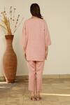 Shop_Linen Bloom_Pink 100% Linen Pleated Tunic _at_Aza_Fashions