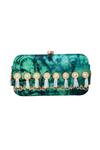 Buy_Puneet Gupta_Blue Artic Printed And Embroidered Clutch_at_Aza_Fashions