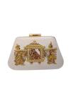 Buy_Puneet Gupta_White Zardozi Work Embroidered Clutch _at_Aza_Fashions
