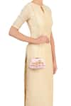 Shop_Puneet Gupta_Pink Bead And Thread Embellished Clutch _at_Aza_Fashions