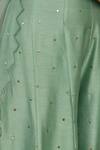 Shop_Devnaagri_Green Organza, Muskaish Chanderi, Woven V Neck Cape And Sharara Set _Online_at_Aza_Fashions