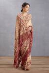 Torani_Beige Printed Chintz Motifs Kasturi Taahira Saree  _Online_at_Aza_Fashions