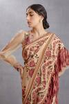 Torani_Beige Printed Chintz Motifs Kasturi Taahira Saree  _at_Aza_Fashions