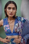 Buy_Aisha Rao_Grey Dobby Embellished Trencadis Farm Pattern Ombre Saree With Blouse _Online_at_Aza_Fashions