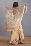 Shop_Torani_Beige Tassels Kasturi Hiral Scarf _at_Aza_Fashions