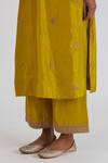 Lajjoo C_Yellow Silk Embroidered Dori Round Arshia Kurta And Pant Set _at_Aza_Fashions