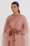 Lajjoo C_Pink Organza Shruti Embroidered Dupatta_Online_at_Aza_Fashions