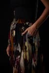 Buy_Yavi_Multi Color Viscose Crepe Flamboyant Strokes Mei Midi Skirt  _Online_at_Aza_Fashions