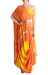 Buy_Vedika M_Yellow Draped Maxi Dress For Women_at_Aza_Fashions