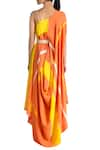 Shop_Vedika M_Yellow Draped Maxi Dress  _at_Aza_Fashions