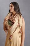 Buy Torani Beige Applique, Tassels Kasturi Rania Scarf at Aza Fashions Buy_Torani_Beige Applique, Tassels Kasturi Rania Scarf _at_Aza_Fashions
