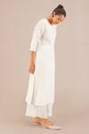 Buy_AMPM_Ivory Linen Embroidery Cord Round Inaya Kurta Palazzo Set _Online_at_Aza_Fashions