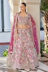 Osaa By Adarsh Purple Organza Zari, Embroidery Asymmetric Bridal Lehenga Set Online at Aza Fashions Osaa By Adarsh_Purple Organza Zari, Embroidery Asymmetric Bridal Lehenga Set _Online_at_Aza_Fashions