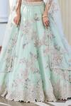 Osaa By Adarsh_Blue Organza Zari, Embroidery Scoop Neck Pastel Lehenga Set _Online_at_Aza_Fashions