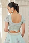 Osaa By Adarsh_Blue Organza Zari, Embroidery Scoop Neck Pastel Lehenga Set _at_Aza_Fashions