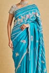 Buy_Osaa by Adarsh_Green Mulberry Silk Hand Embroidery Flower Vine Saree With Blouse _Online_at_Aza_Fashions