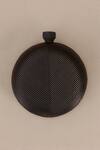 Ampm_Black Zayla Circular Shape Clutch_Online_at_Aza_Fashions