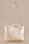 Shop_Ampm_Off White Embroidery Siena Metallic Floral Pattern Tote Bag 