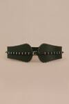 Shop_Ampm_Green Studs Laser Cut Leather Corset Belt_Online_at_Aza_Fashions