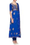 Latha Puttanna_Blue Embroidered Anarkali Set_Online_at_Aza_Fashions