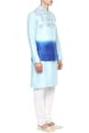 Manish Nagdeo_Blue Embroidered Bundi And Kurta Set For Men_Online_at_Aza_Fashions