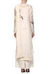 Shop_Joy Mitra_Cream Embroidered Kurta Set _at_Aza_Fashions