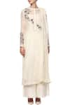 Shop_Joy Mitra_Cream Embroidered Kurta Set _Online_at_Aza_Fashions