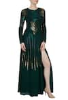 Buy_Huemn_Green Embellished Gown For Women_at_Aza_Fashions