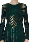 Huemn_Green Embellished Gown For Women_at_Aza_Fashions