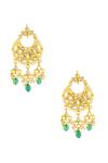 Buy_Just Shradhas_Gold Plated Crystals, Beads, Stones Embellished Chandbalis _at_Aza_Fashions