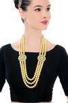 Shop Just Shradhas Gold Plated Pearl Strand Necklace at Aza Fashions Shop_Just Shradhas_Gold Plated Pearl Strand Necklace _at_Aza_Fashions