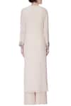 Shop_Priyam Narayan_Pink Powder Thread Embroidered Kurta Set _at_Aza_Fashions