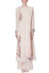Shop_Priyam Narayan_Pink Powder Thread Embroidered Kurta Set _Online_at_Aza_Fashions