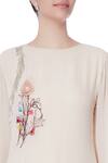 Priyam Narayan_Pink Powder Thread Embroidered Kurta Set _at_Aza_Fashions