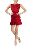 Buy_Ankita_Red Pleated Short Dress For Women_at_Aza_Fashions
