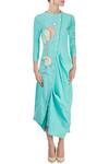 Shop_Nautanky_Aqua Blue Embroidered Midi Dress_Online_at_Aza_Fashions
