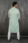 Shop_Kasbah_Green Georgette Embroidered Mirror Work Kurta _at_Aza_Fashions