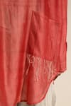 Buy_Urvashi Kaur_Red Chanderi Cotton Silk Plain Collared Neck Colina Sheer Shirt _Online_at_Aza_Fashions