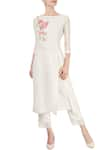 Buy_Rajat & Shraddha_White Ivory Striped Kurta With Pants  _at_Aza_Fashions