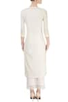 Shop_Rajat & Shraddha_White Ivory Striped Kurta With Pants  _at_Aza_Fashions