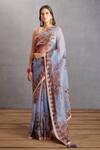 Buy_Torani_Blue Silk Organza Samsara Leila Saree _at_Aza_Fashions