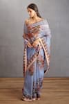 Torani_Blue Silk Organza Samsara Leila Saree _Online_at_Aza_Fashions